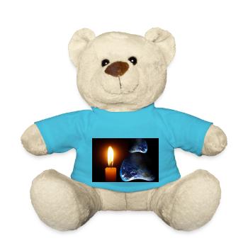 Eine Kerze, die über einem unbekannten Land leuchtet. - Teddy - Atollblau - Vorne