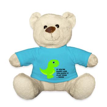 T-Rex clap your hands - Teddy Bear - atoll blue - Front