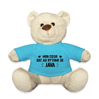 Mon Cœur Bat Au Rythme De Java - Nounours - bleu outremer - Devant
