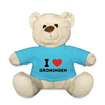 Ich liebe Groningen, Niederlande - Teddy - Atollblau - Vorne