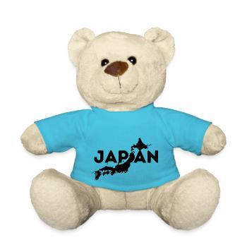Japon carte géographique du pays - Nounours - bleu outremer - Devant