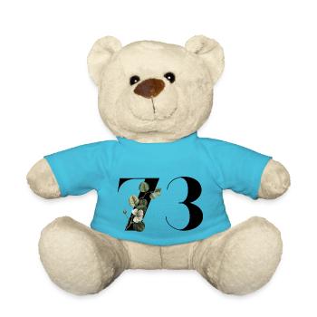 Nummer 73 Blumengrün - 73. Blumengeburtstag - Teddy - Atollblau - Vorne