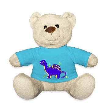 Dino Dinosaurier niedlich süß cartoon comic - Teddy - Atollblau - Vorne
