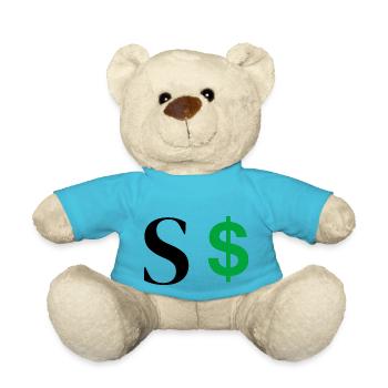 Lettre s dollar - Nounours - bleu outremer - Devant