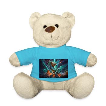 Quetzalcoatl, Aztekischer gefiederter Schlangengott der Mythologie - Teddy - Atollblau - Vorne