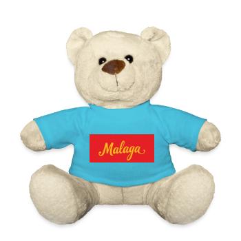 Malaga district design in red and yellow - Teddy Bear - atoll blue - Front