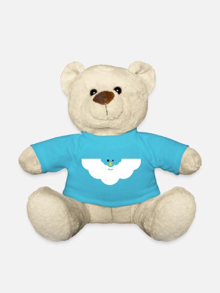 Kuschelige Wolken-Gesicht - Teddy - Atollblau