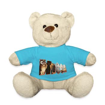 balai chat hibou lettrage wicca - Nounours - bleu outremer - Devant