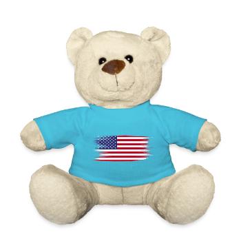 American Flag Brush - Teddy Bear - atoll blue - Front