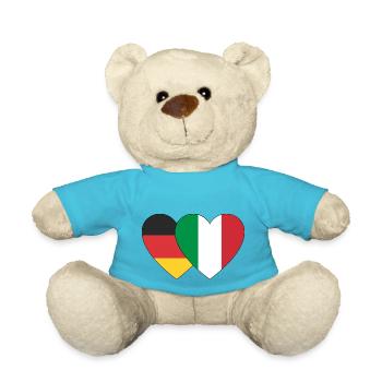 Amour allemand italien avec 2 cœurs sans limites - Nounours - bleu outremer - Devant