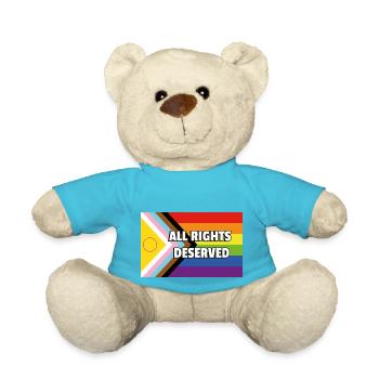 Inclusive Pride Progress Flag ALL RIGHTS DESERVED - Teddy Bear - atoll blue - Front