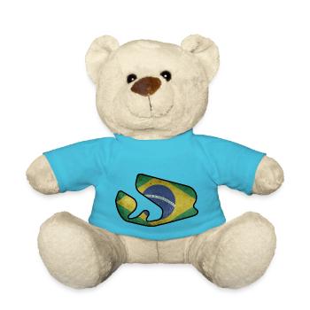 Brasilien Rennstrecke mit Flagge - Teddy - Atollblau - Vorne