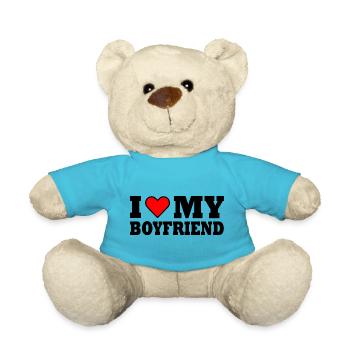 I love my boyfriend - Teddy - Atollblau - Vorne