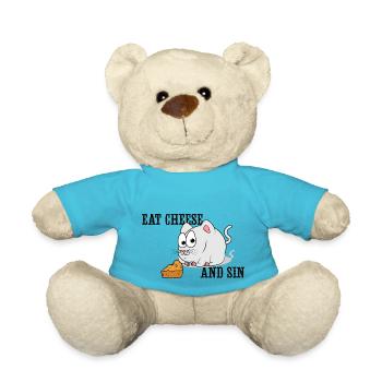 Eat Cheese And Sin - Teddy Bear - atoll blue - Front