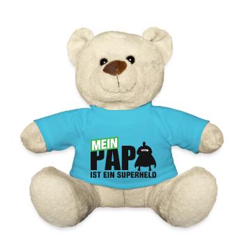 Mein Papa ist ein Superheld - Teddy - Atollblau - Vorne