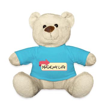 Musik Mein Leben Schriftzug - Teddy - Atollblau - Vorne