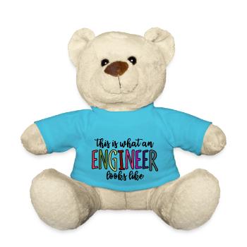 this is what an engineer looks like - Teddy Bear - atoll blue - Front