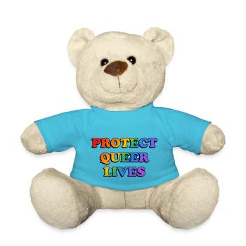 Protect Queer Lives - Teddy Bear - atoll blue - Front
