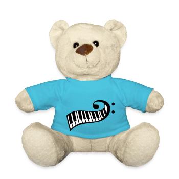 Piano Keys Bass Key Bass Symbol Keyboard - Teddy Bear - atoll blue - Front