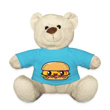 Burger mit Gesicht - Teddy - Atollblau - Vorne