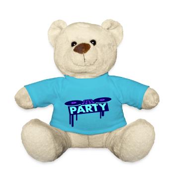 Mixer Party Spray DJ Vinyl Record Music - Teddy Bear - atoll blue - Front