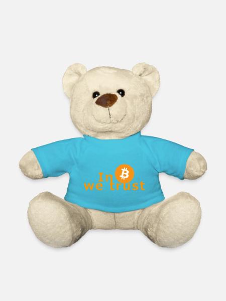 In Bitcoin we trust - Crypto Nerds Investor Exchange - Teddy Bear - atoll blue