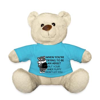 Dogs funny quote - Teddy Bear - atoll blue - Front