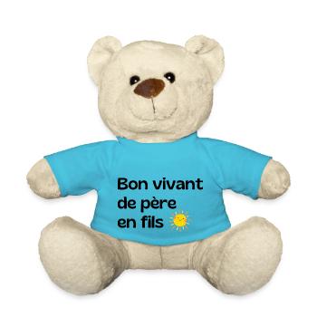 Bon vivant from father to son - dad gift - Teddy Bear - atoll blue - Front