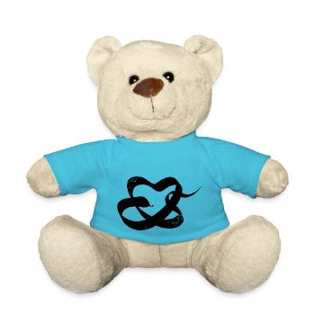 Schwarze Herzförmige schlange - Teddy - Atollblau - Vorne