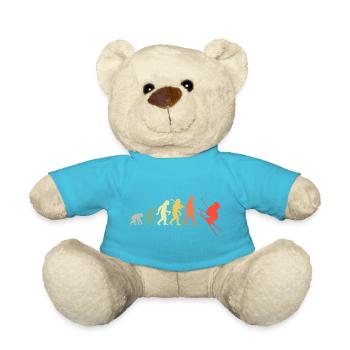 Ski Evolution for Skiers Downhill Skiing Fan - Teddy Bear - atoll blue - Front