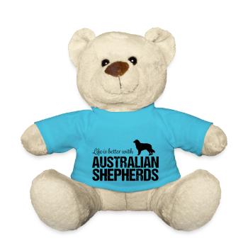 Aussie Life is better with Australian Shepherds - Teddy Bear - atoll blue - Front