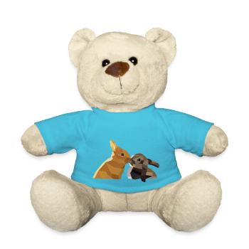 Osterhasen Polygon Hasen Kaninchen Geschenk Liebe - Teddy - Atollblau - Vorne