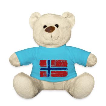 Norway Flag - Vintage Look - Teddy Bear - atoll blue - Front