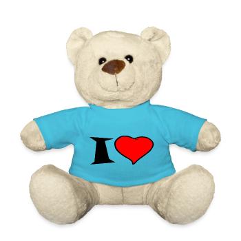 I love to personalize - Teddy Bear - atoll blue - Front
