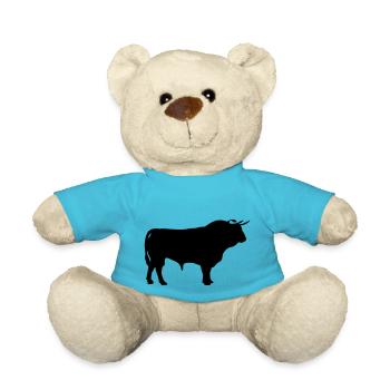 bull silhouette - Teddy Bear - atoll blue - Front