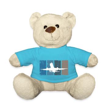 Flugzeug Pilot Luftfahrt - Teddy - Atollblau - Vorne