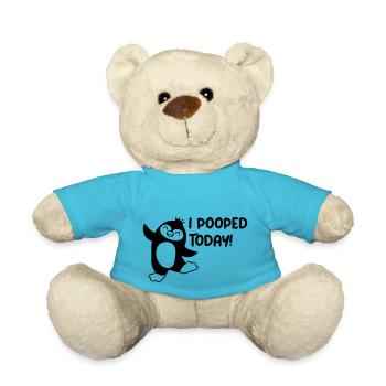 I pooped today funny - Teddy Bear - atoll blue - Front