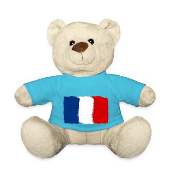 Drapeau de la France utilisé look - Nounours - bleu outremer - Devant