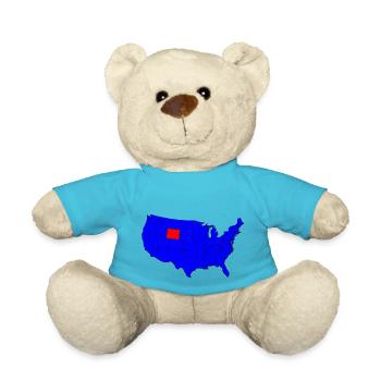 State of Wyoming Location - Teddy Bear - atoll blue - Front