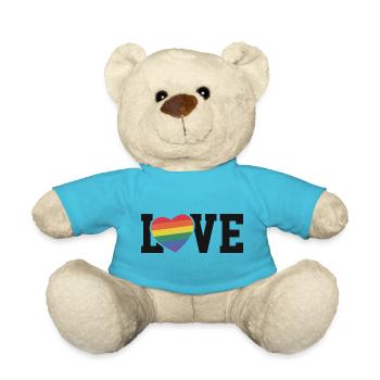 Love Rainbow Heart - Teddy Bear - atoll blue - Front