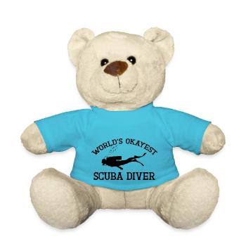 World's Okayest Scuba Diver. Funny Scuba Diver. - Teddy Bear - atoll blue - Front