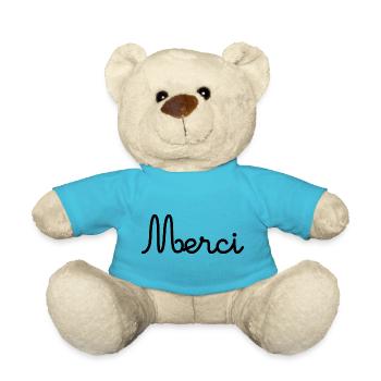 THANK YOU. THANKS. THANK YOU. ANNIVERSARY. BIRTH. - Teddy Bear - atoll blue - Front