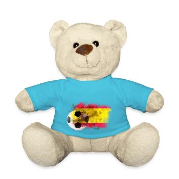 Spain flag with soccer ball - Teddy Bear - atoll blue - Front