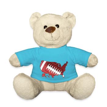 United States | real football | Map - Teddy Bear - atoll blue - Front