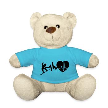 Snowboarding is life heartbeat design rider - Teddy Bear - atoll blue - Front