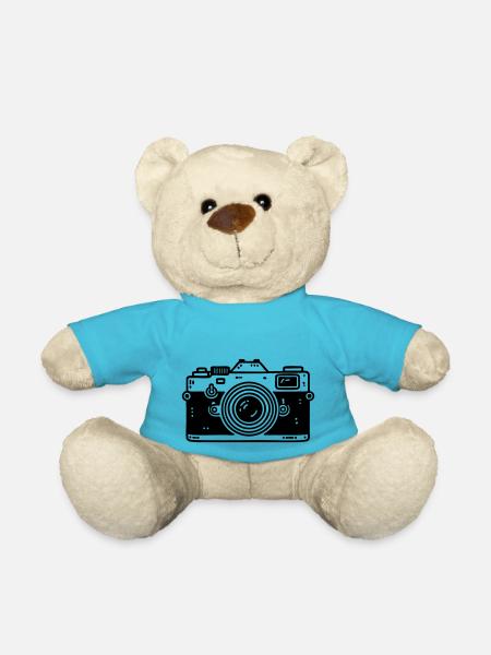 camera photographer photograph camera - Teddy Bear - atoll blue