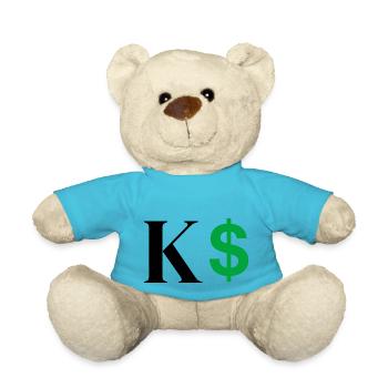Lettre k dollar - Nounours - bleu outremer - Devant