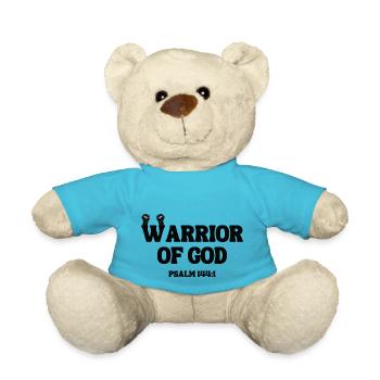 Warrior of God – Psalm 144:1 - Teddy Bear - atoll blue - Front