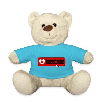 Fabulous YouTube Channel Subscribe Button Icon - Teddy Bear - atoll blue - Front