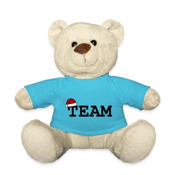 Team Christmas Christmas Hat - Teddy Bear - atoll blue - Front